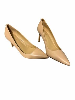 Michael Kors Beige Pointed-Toe Leather Pumps